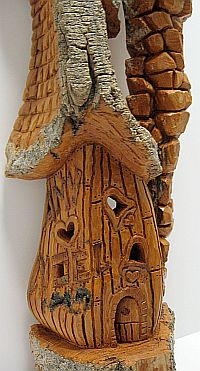 Bark Carving - Wedding Theme - Detailed view