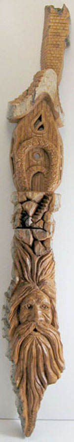 Bark Carving - #17 - 41 x 11 cm  (16 x 3 inches)