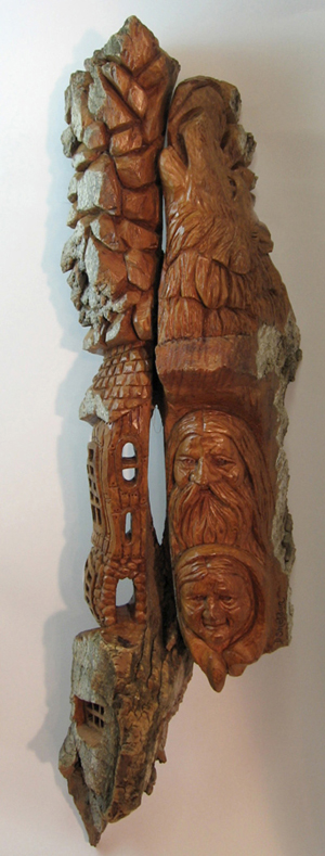 Bark Carving - #27 - 59 x 14 cm  (23 x 5.5 inches)