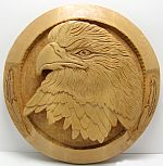 Birch Wood Carvings - Eagle Head Hanging