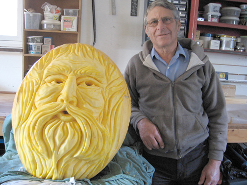 90 pound pumpkin carved