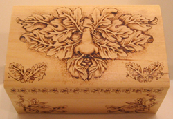 Pyrography Greenman box thumbnail