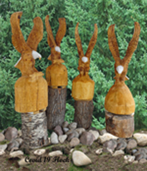 Trunk and Stump Wood Carvings - Covid 19 Flock