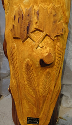 Spruce Carving Balcarres Mother Canada - Detailed View