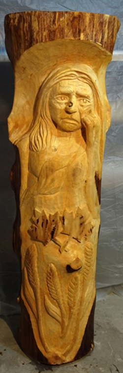 Spruce Carving Balcarres Mother Canada - 75 x 51 cm  (69 x 20 in)