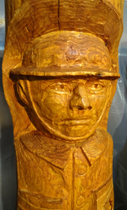 Spruce Carving Balcarres Soldier - Detailed View