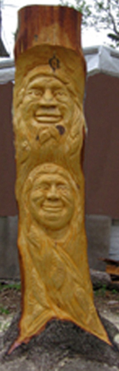 Trunk and Stump Wood Carvings - Mother Father Earth